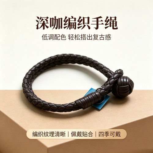 小众设计真皮手链情侣四季可戴