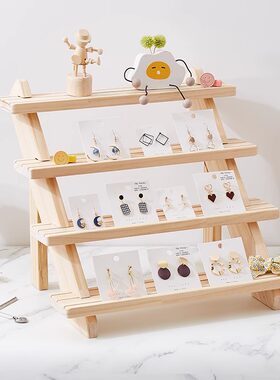 幼儿园作品展示架实木桌面置物架