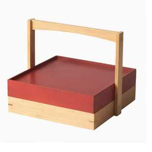 IKEA宜家 弗斯达带盖点心盒食品收纳盒红色/竹新春装饰果盘盒特价