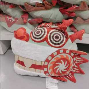 IKEA宜家弗斯达靠垫龙图案中国元素龙年喜庆新年装饰抱枕头红特价