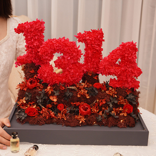 我爱你永生花玫瑰花礼盒高级感真花束送女朋友妻子情人节礼物