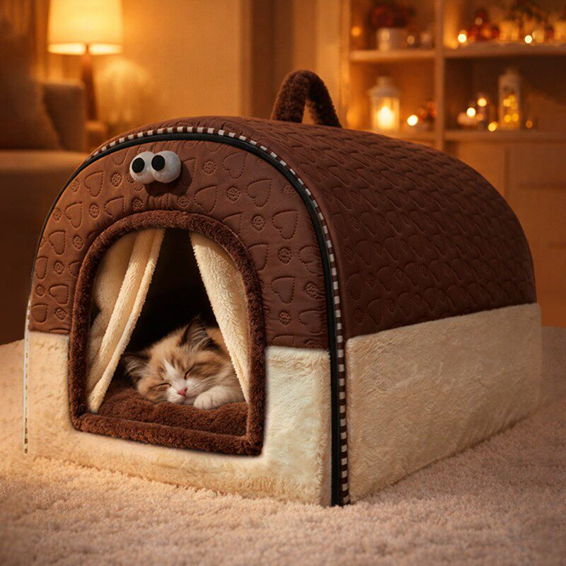 猫窝冬季保暖封闭式猫房子帐篷猫屋安全感四季通用冬日可拆洗狗窝