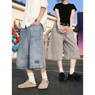 清仓MANYSTON美式高街水洗七分牛仔裤子男款夏季潮流百搭休闲短裤