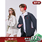 情侣款 MANYSTON美式 春秋季 卫衣男款 上衣外套 潮牌420g重磅翻领开衫