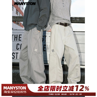 MANYSTON美式纯棉直筒工装裤男款