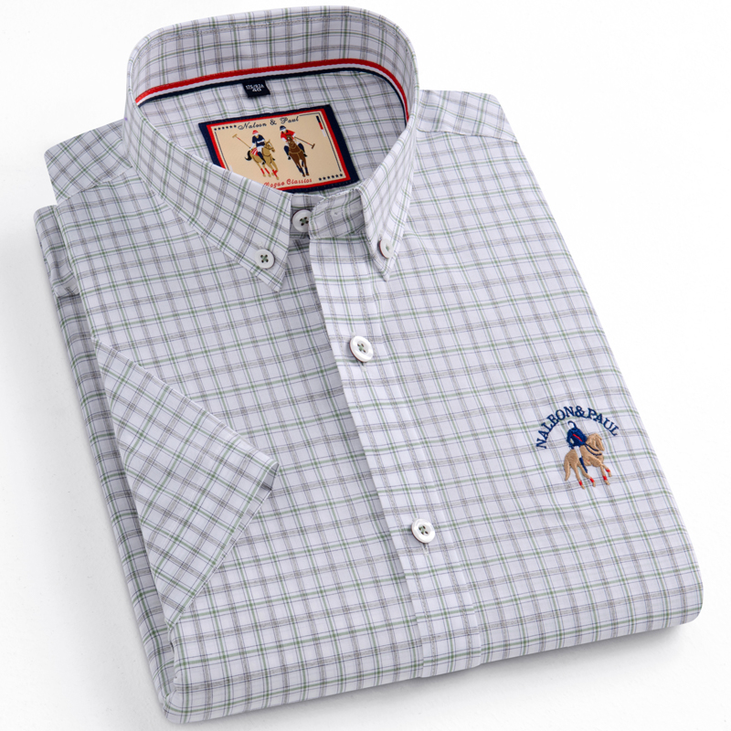 新款短袖格子夏季薄款纯棉衬衫