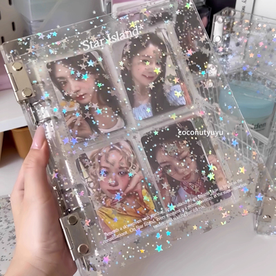 ins风彩色星星闪闪A5四宫格卡册