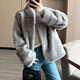 仿水貂毛横排立领短款 千金貂 新款 皮草外套女环保毛毛大衣女冬