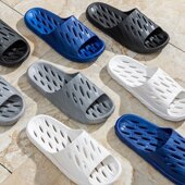 哈罗福洗澡浴室一字拖鞋 男夏季 居家酒店休闲防滑速干镂空漏水沙滩