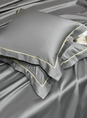 100支长绒棉贡缎沙发靠垫套床头方靠枕抱枕套大靠背纯棉酒店床上