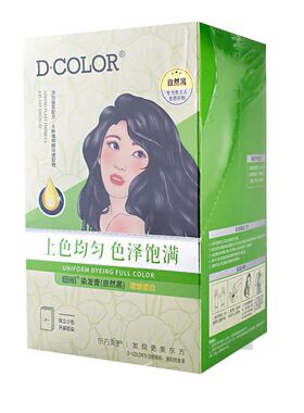 迪彩染发膏 自然黑 (12gx2)x10包/盒独立小包开袋即染