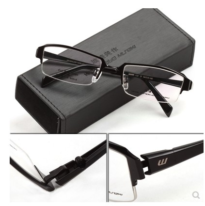 Watanabe meizuo 119 light pure titanium half frame myopia glasses frame can be equipped with anti flat radiation glasses