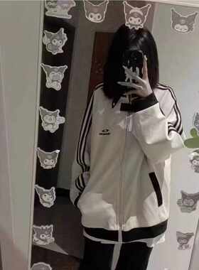 拼接休闲三条杠春秋外套设计感
