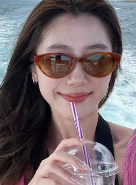 韩系个性猫眼墨镜女潮优雅高级感