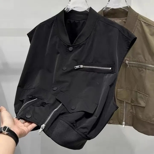 无袖 2026新款 饰拉链拼接短款 设计感装 马夹 欧马甲女春夏韩货阔版