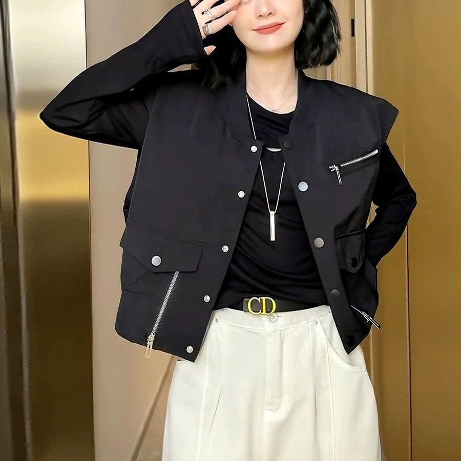 工装美式马甲外套女欧货2025春季新款小众时尚休闲无袖背心上衣潮