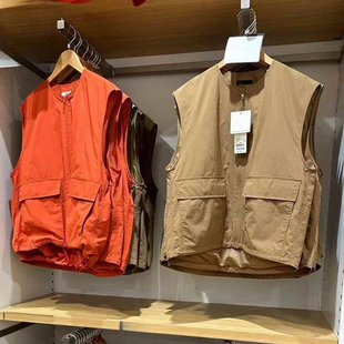 宽松休闲百搭马甲背心坎肩女 风马夹时尚 日单2026春夏季 拉链工装