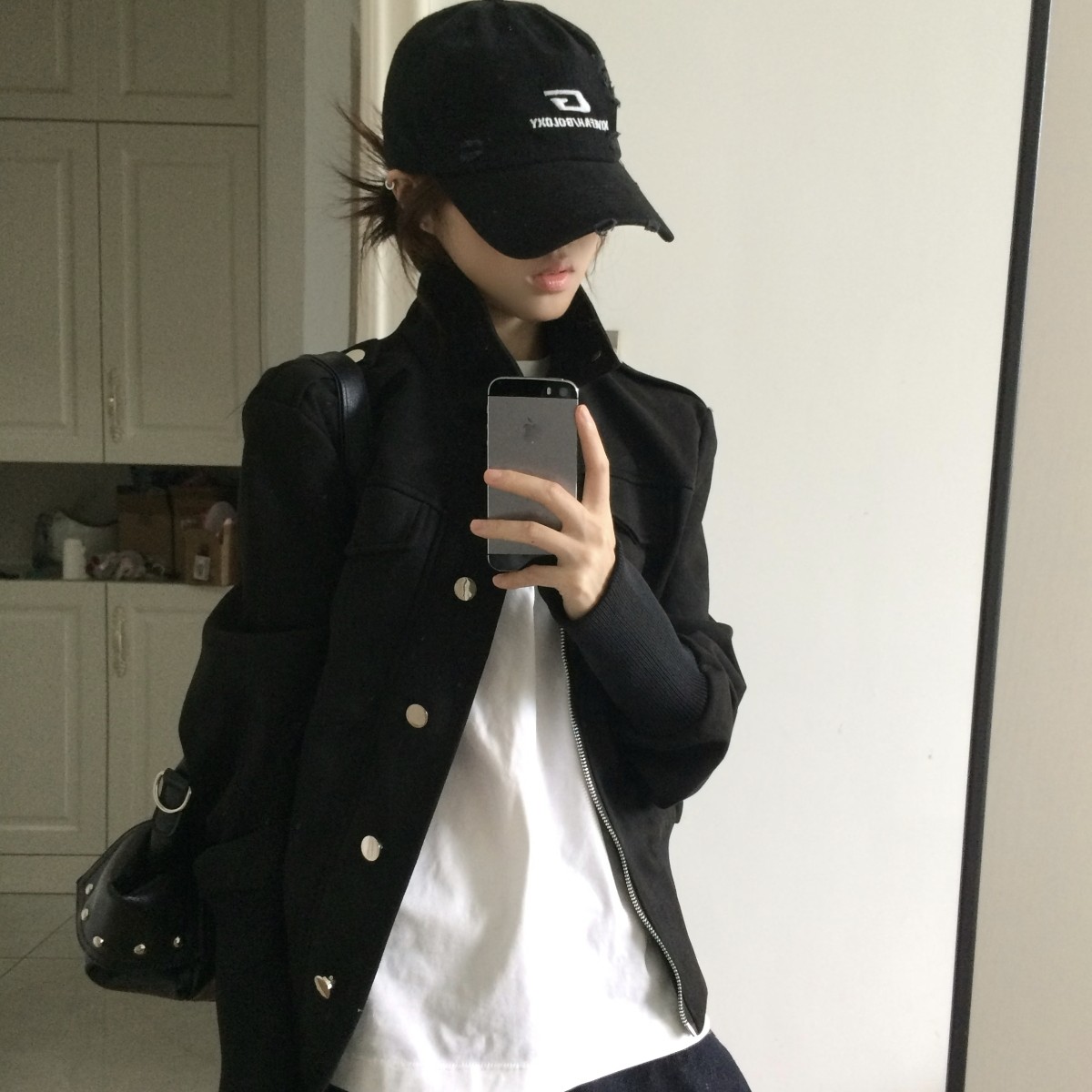 黑色立领麂皮绒外套女秋