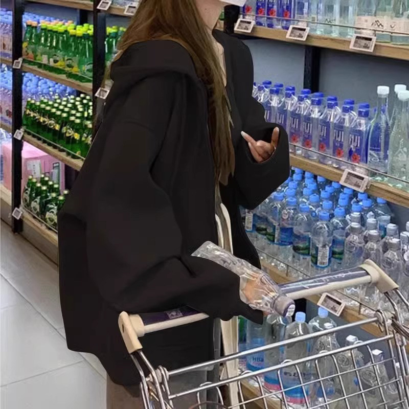 美式复古oversize卫衣外套女春秋款2026新款秋冬加绒加厚棒球服潮