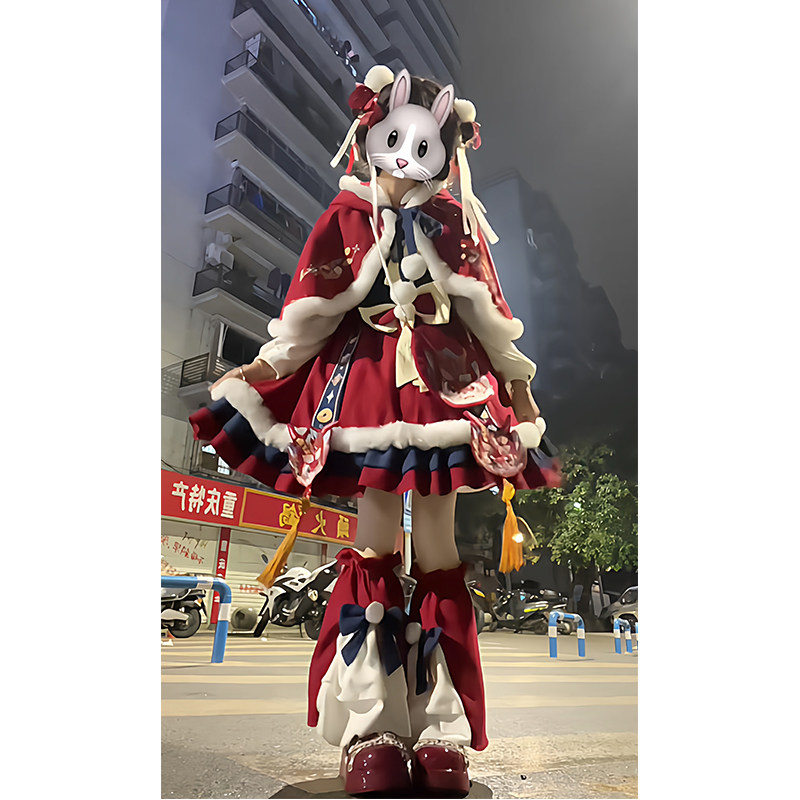 新年战袍中华风Lolita裙跨年服过年拜年服洛丽塔加绒公主裙子套装
