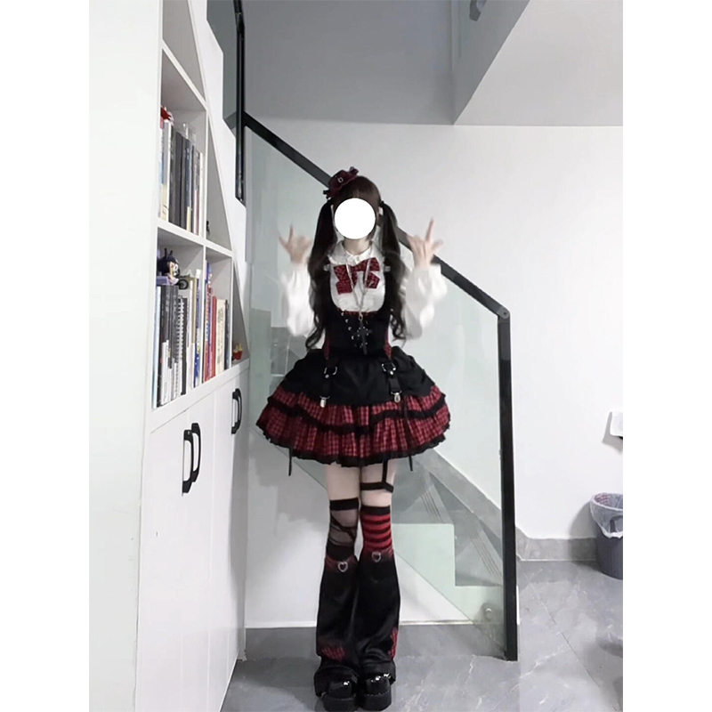 黑红摇滚风少女美式甜辣亚比风小偶像套装lolita裙洛丽塔打歌服