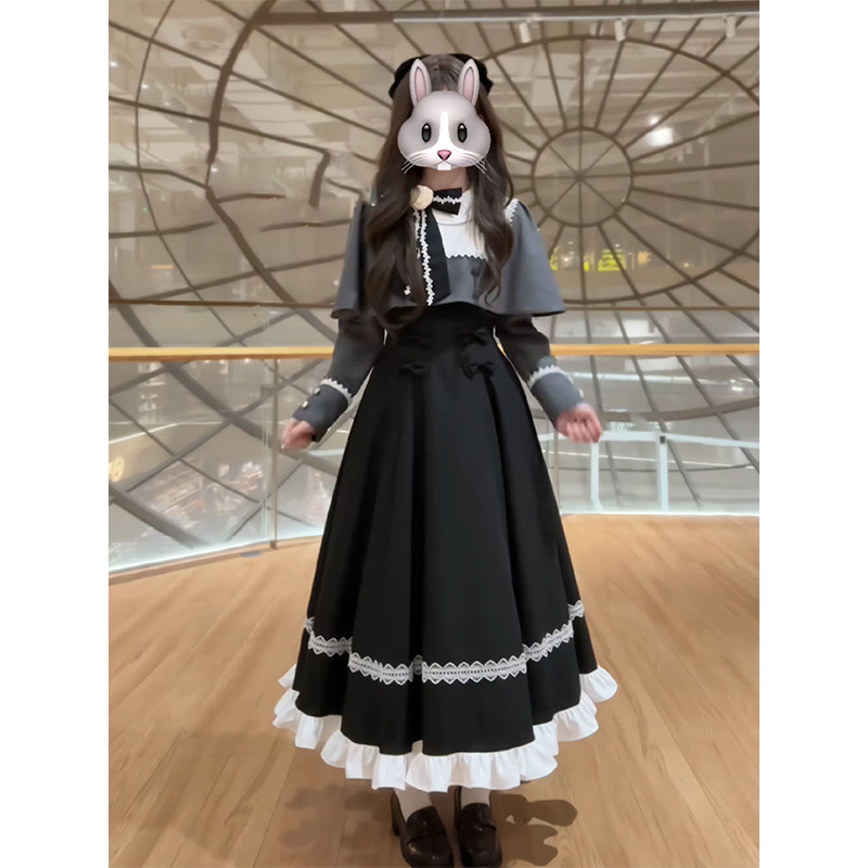 法式优雅大小姐气质套装日常通勤风两件套连衣裙lolita裙洛丽塔女