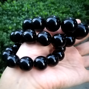 特价黑牛角手串男手链文玩佛珠天然念珠手持圆珠盘玩民族风饰品