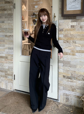 OUT OF OCEAN 25AW 天丝羊毛气质直筒高级拖地宽松阔腿秋冬西装裤