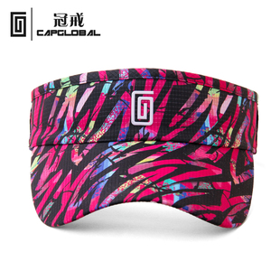 冠戒户外跑步时尚遮阳帽印花速干休闲透气空顶帽运动夏季防紫外线