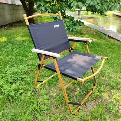 Mounthiker山之客户外新款克米特折叠椅木纹铝合金露营休闲靠背椅