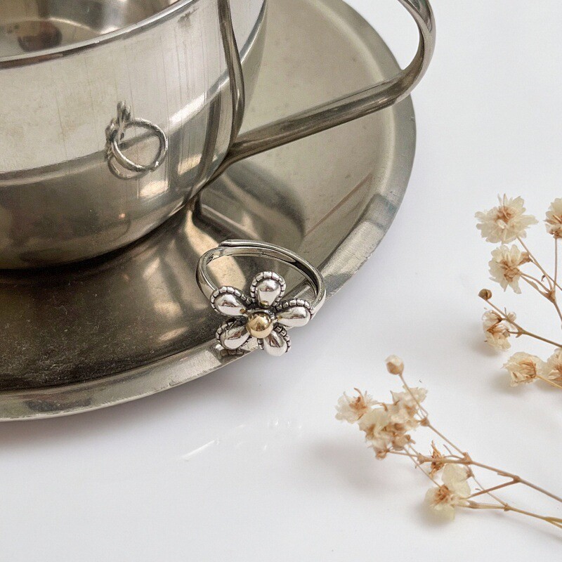 S925纯银太阳花戒指高级感轻奢