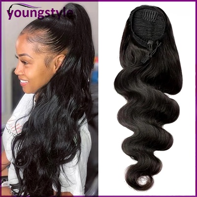 humanhair真人发假发马尾