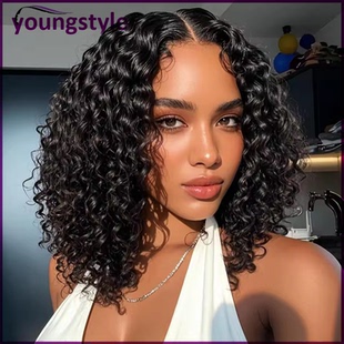 Wear and go Glueless Wig bob kinky curly human hair 4*4 wigs
