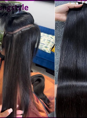 Peruvian Human Hair Tape In Straight Human Hair Extensions