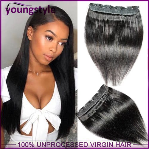 9A Straight Clip in Human Hair Extensions5pcs真人发丝卡子发