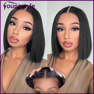 Glueless Short Straight Bob Wigs Human Hair Wear and Go wig