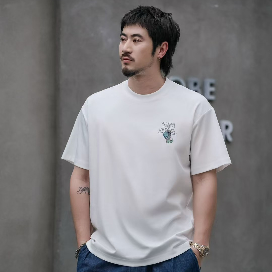 2026短袖T恤男青年夏季宽松休闲半袖设计感小众时尚痞帅趣味印花