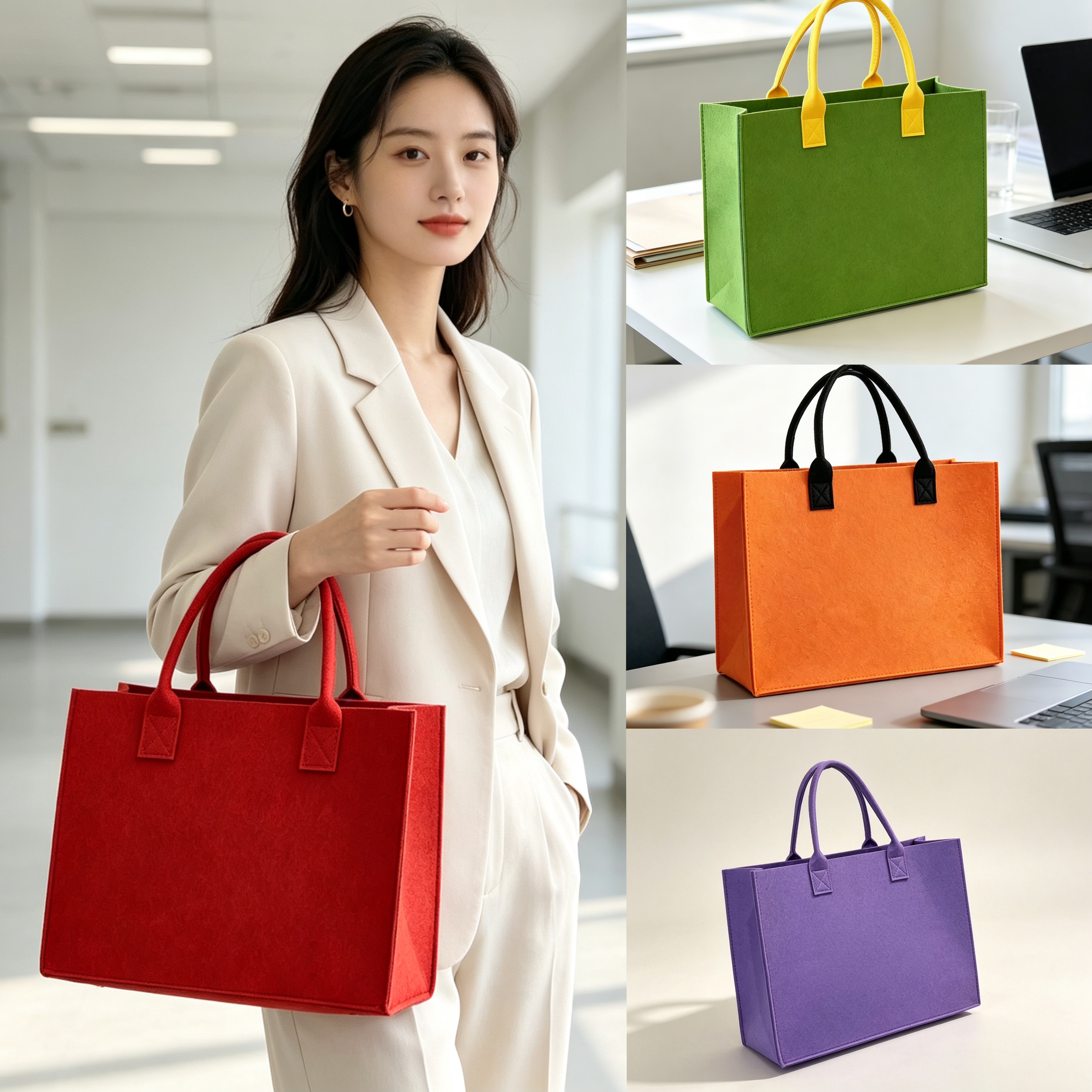 毛毡包定制logo企业广告手提托特包加厚展会伴手礼环保购物袋