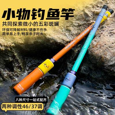 浮烟山小物钓鱼竿套装虾竿迷你袖珍竿儿童竿溪流钓鱼手竿马口鳑鲏