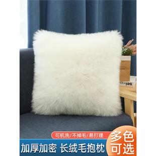 轻奢高端网红皮草抱枕兔毛绒沙发客厅卧室靠垫小红书冬季 加厚靠枕