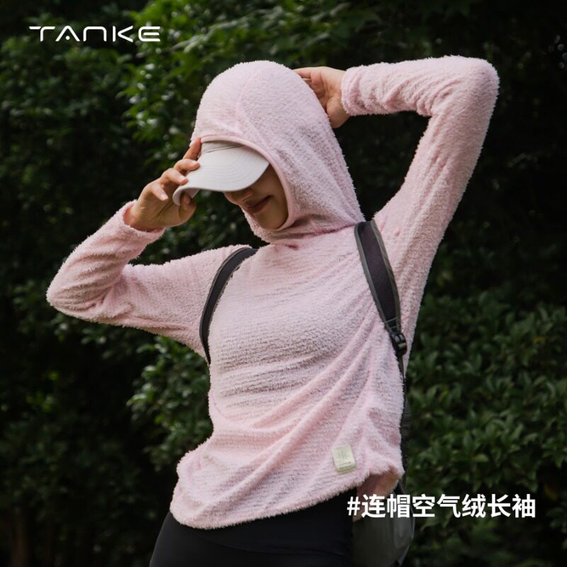 探刻TANKE户外连帽抓绒衣女图片