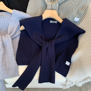 绞花毛线老钱风坎肩 毛衣百搭经典 麻花针织披肩女外搭2025新款 衬衫