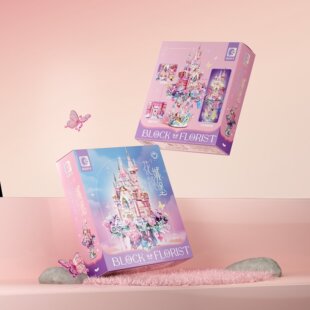 新款 儿童玩具森宝611105花颜城堡灯光积木玩具女孩生日礼物