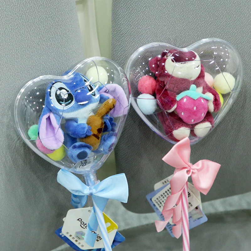 迪士尼正版授权草莓熊史迪奇一心一意玩偶花束男女朋友教师节礼物