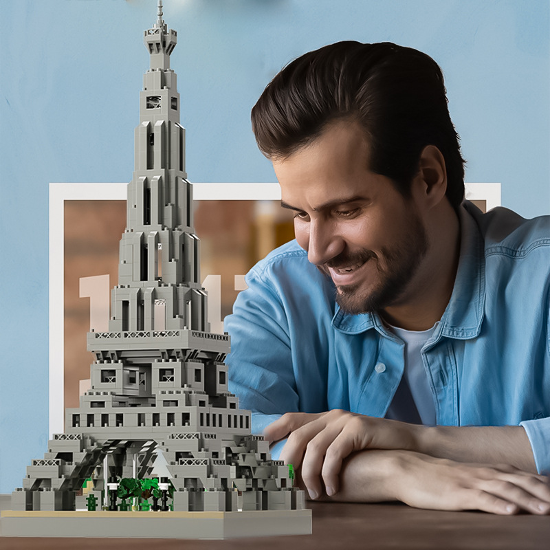 埃菲尔巴黎铁塔MY92112积木建筑男女孩系列拼图拼装玩具儿童玩具