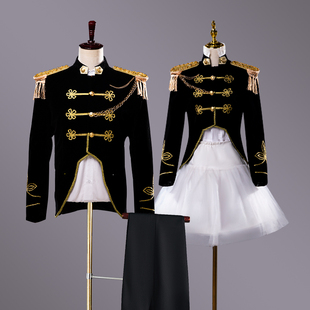 2022新款欧式宫廷装舞台话剧演出服男女鼓乐队制服情侣写真