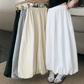 白色半身裙女夏季 高腰a字裙子半裙小个子花苞裙休闲长裙 2025新款