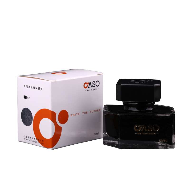 OASO优尚非碳素黑色/蓝色/蓝黑色50ML墨水不堵笔染料型钢笔水包邮