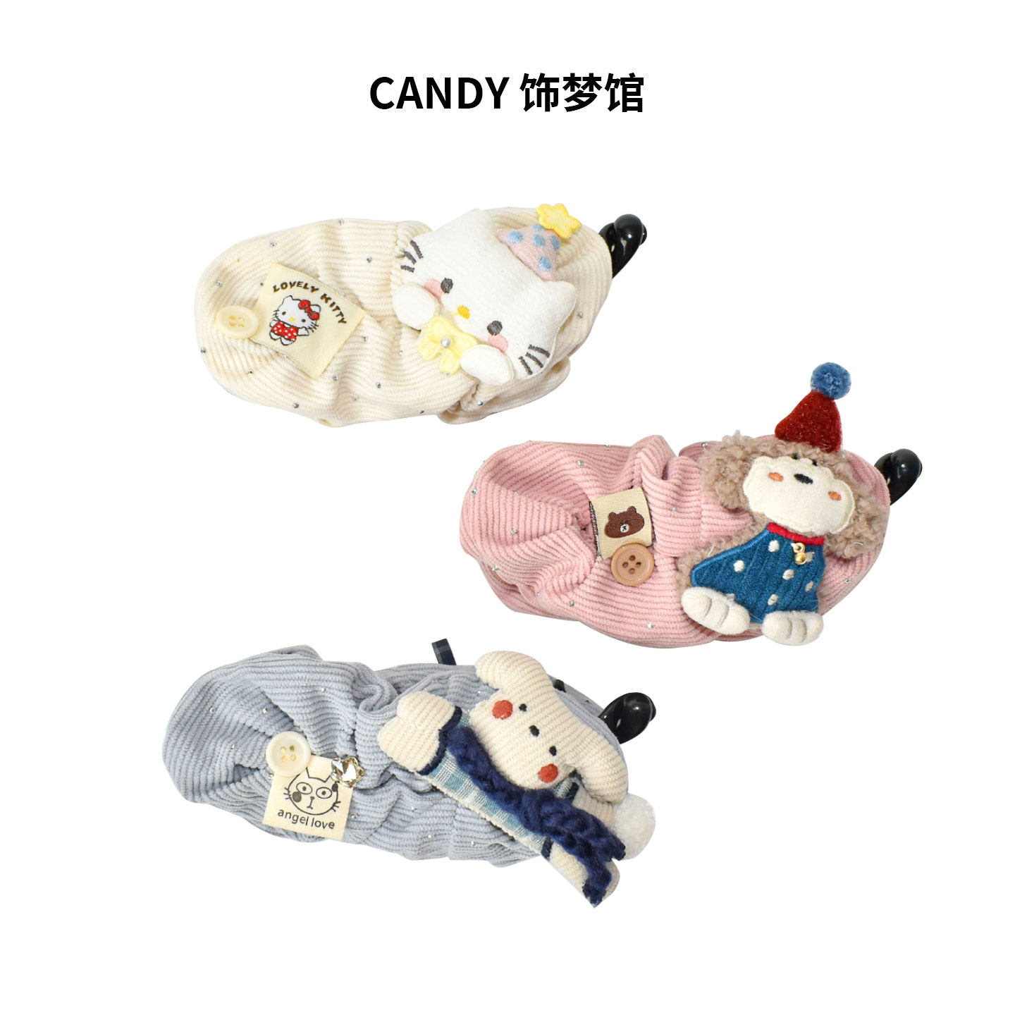 Candy原创新款萌趣可爱立体动物玩偶公仔香蕉夹子饱满后脑勺发饰
