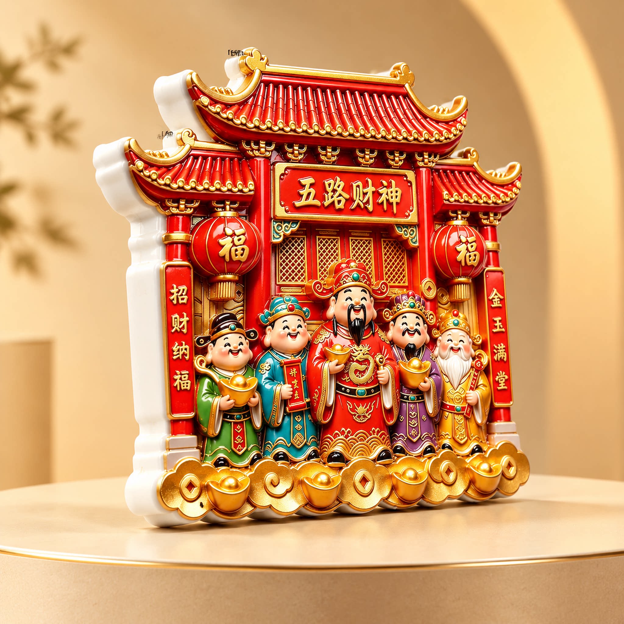 国潮招财进宝财神爷冰箱贴